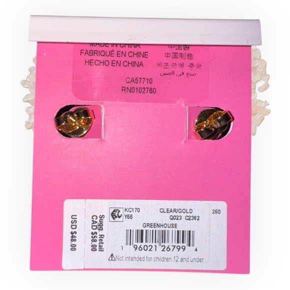 Kate Spade NWT Gold and Green Earrings - Picture 5 of 6